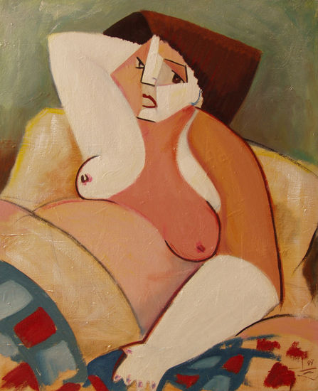 mujer recostada Oil Canvas Figure Painting