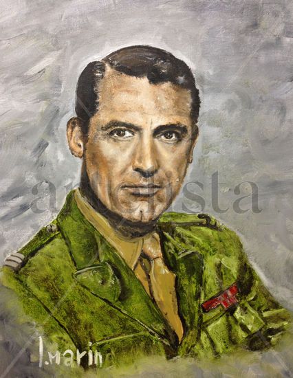 Cary Grant Oil Canvas Portrait