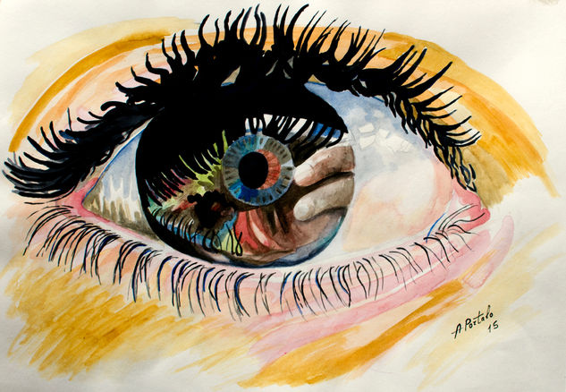 El ojo del fotógrafo Watercolour Paper Portrait