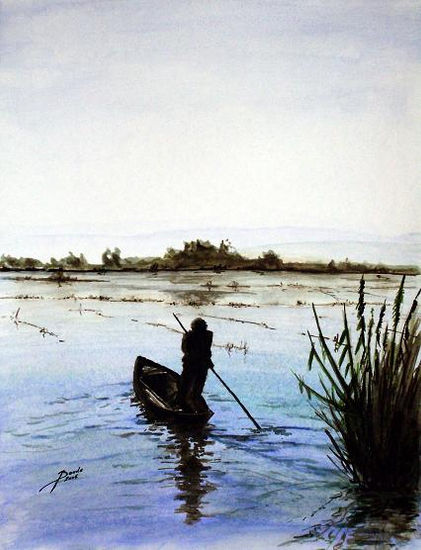 Atardecer en la Albufera Watercolour Paper Landscaping