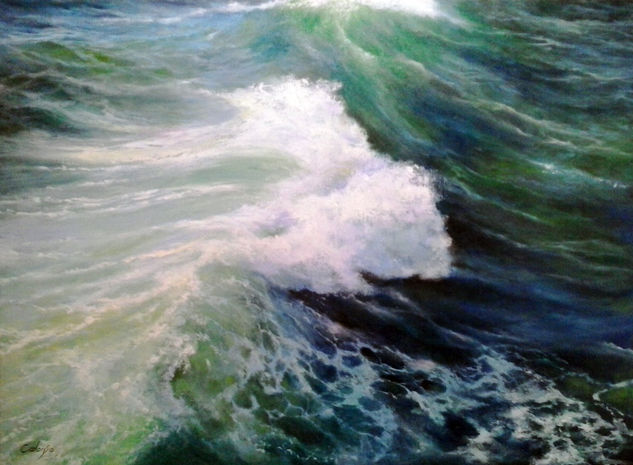 ola rompiente Oil Canvas Marine Painting