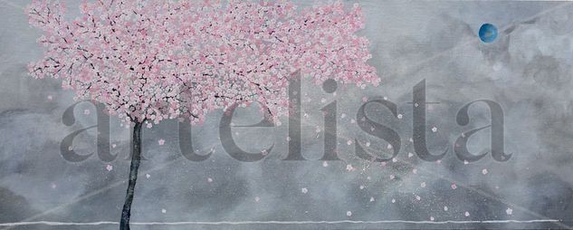 Japón, sakura. Oil Canvas Floral Painting