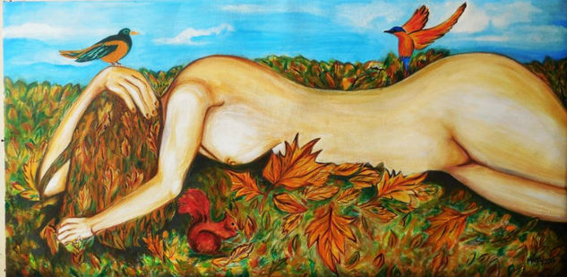 La siesta Acrylic Textile Nude Paintings