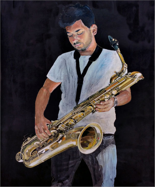 Autorretrato con saxofón