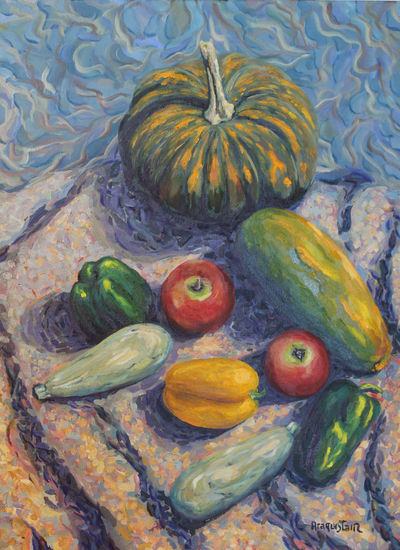 Bodegón con calabaza Oil Canvas Still Life Paintings