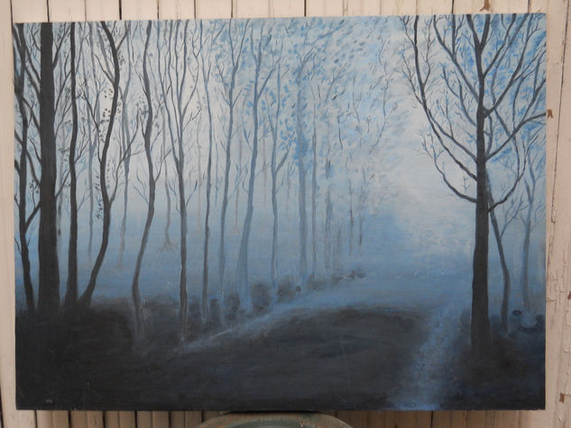 A pesar de la niebla...la luz nos espera por detrás. Acrylic Canvas Landscaping