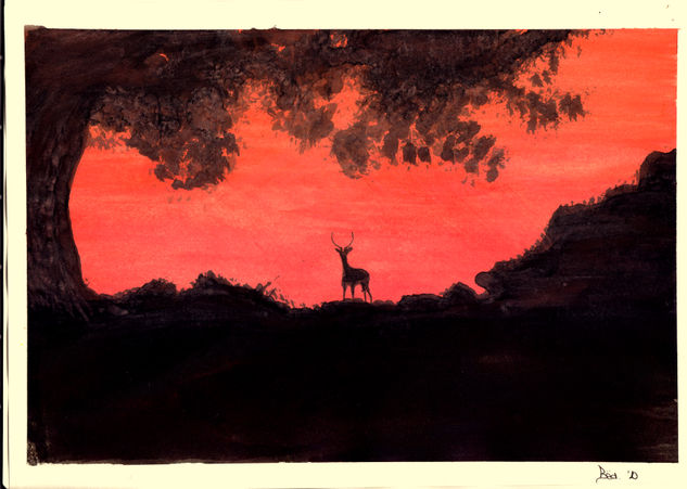 Atardecer salvaje Watercolour Card Animals