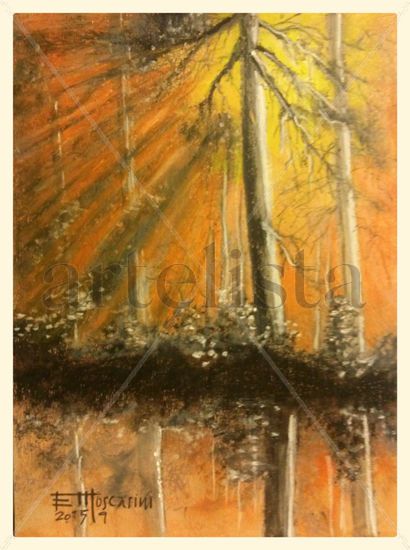 Reflejos en el bosque Pastel Card Landscaping