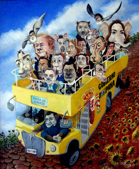 El Safari de los Políticos Oil Canvas Animals