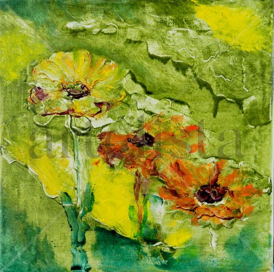 Calendulas Oil Canvas Floral Painting