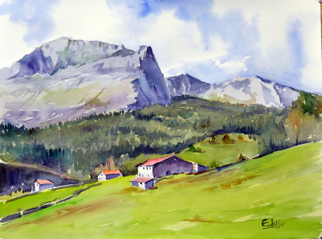 Bajo el Anboto Watercolour Paper Landscaping