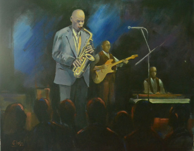 Blues Oil Canvas Figure Painting