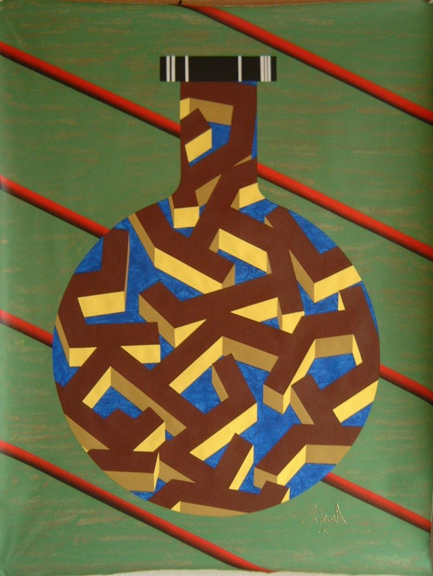 BOTELLA VOLUMÉTRICA CON FRACTAL DE TRES