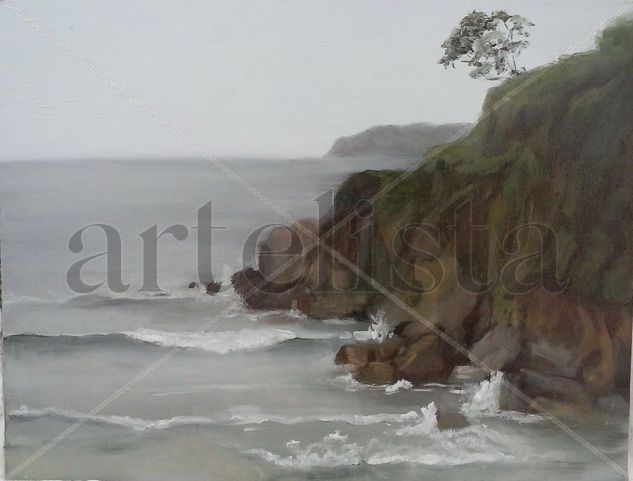 Playa de Bastiagueiro Óleo Lienzo Paisaje