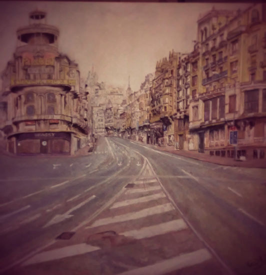 copia gran via de Antonio Lopez Oil Canvas Others