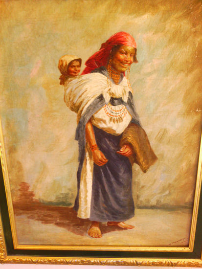 Hector Moncayo Viteri 1895-1984 Ecuador Mujer Aymara Oil Canvas Figure Painting