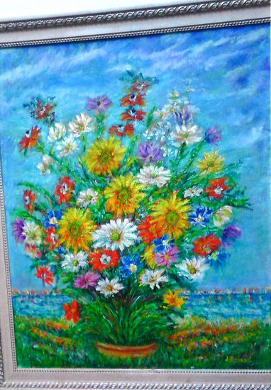 Flores del campo Oil Panel Floral Painting