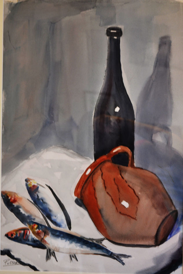 BODEGÓN CON SARDINAAS