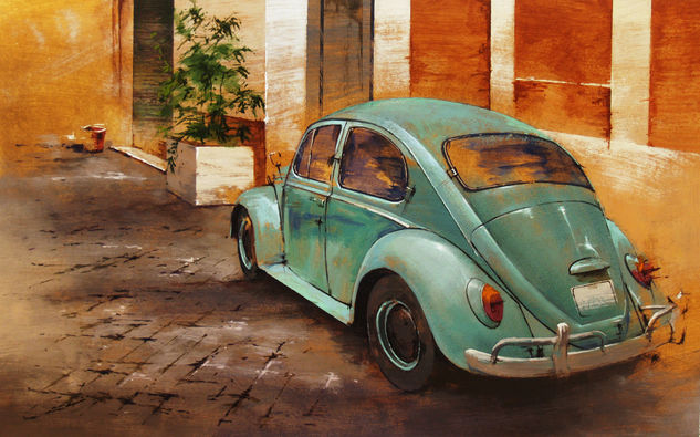 CLASSIC BEETLE Óleo Papel Paisaje