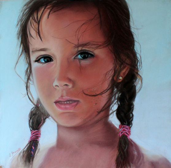 Viento y arena Pastel Paper Portrait