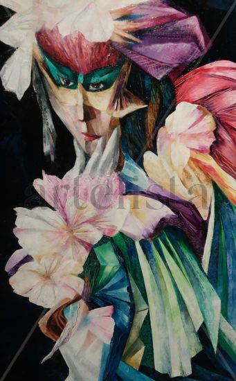 Giselda en primavera Oil Textile Figure Painting