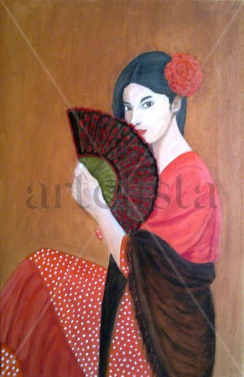 Gitana Andaluza Oil Canvas Portrait