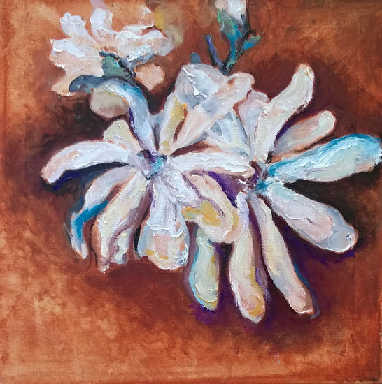 Magnolia stellata Oil Card Floral Painting