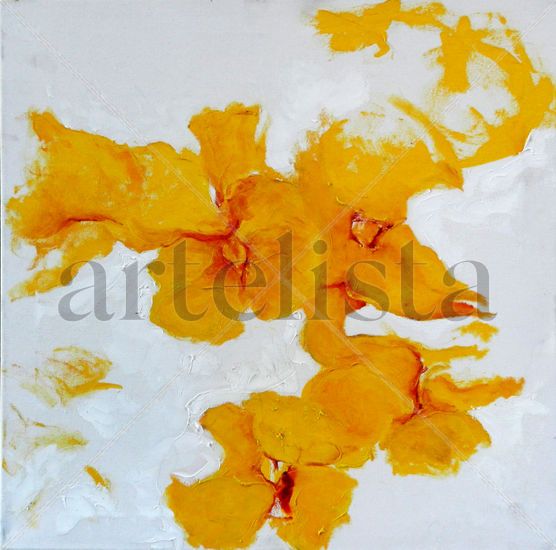 Tipas, amarillo en flor Oil Canvas Floral Painting