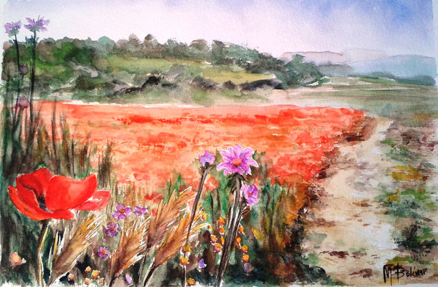 Amapolas Watercolour Card Landscaping