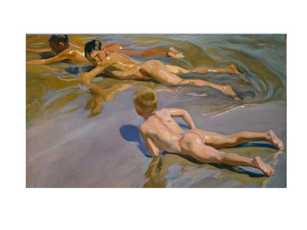 niños en la playa Oil Canvas Figure Painting