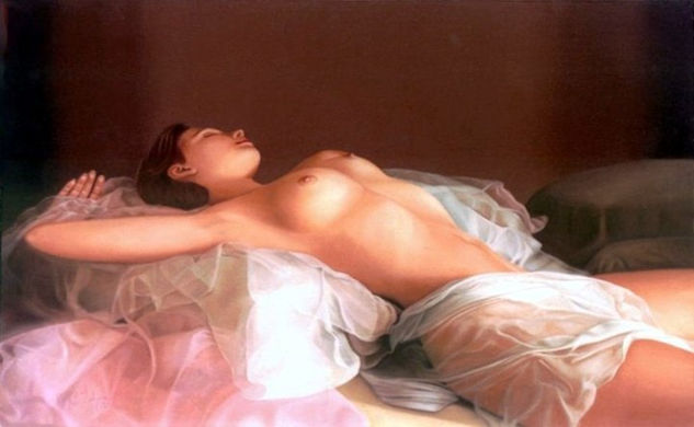 Resting Oil Canvas Nude Paintings