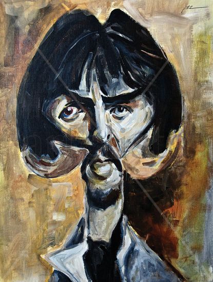 The Beatles George Harrison Óleo Lienzo Retrato