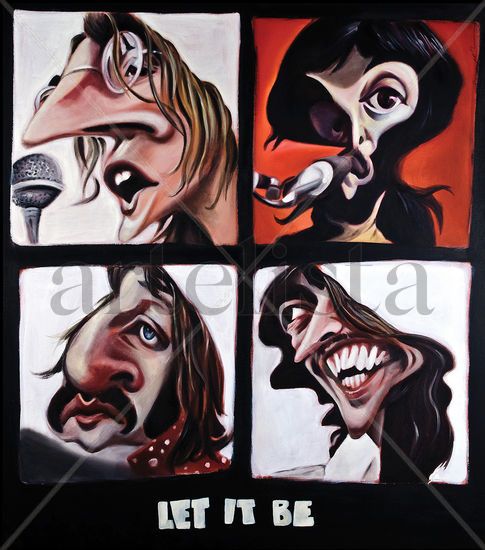 The Beatles, Let it be Oil Canvas Portrait