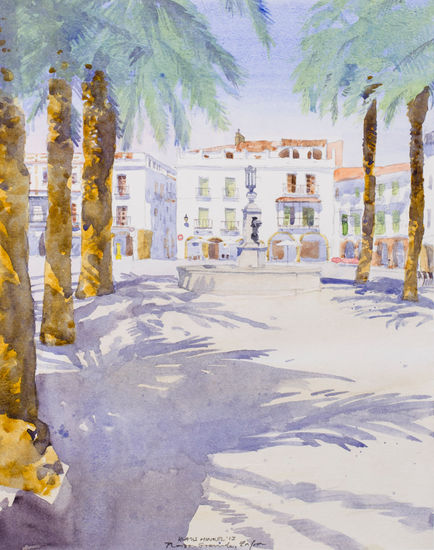 Plaza Grande en Zafra, Extremadura Watercolour Paper Landscaping