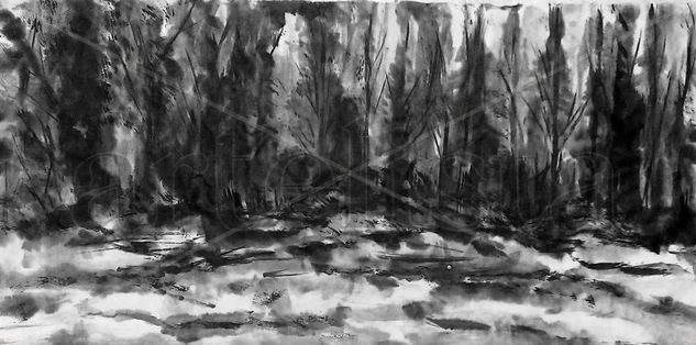 Sumi3 Tinta Papel Paisaje