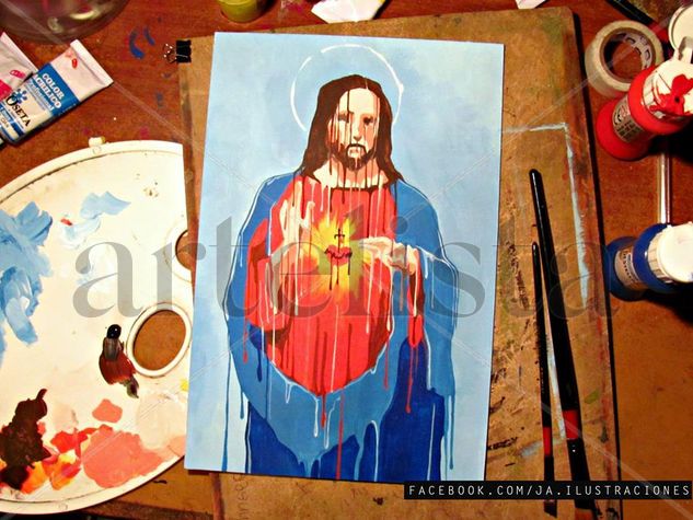 Yisus Watercolour Paper Portrait