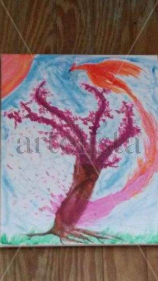 Fenix del sakura Acrylic Canvas Floral Painting