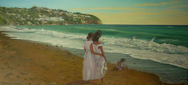 vista desde la espuma de La Herradura Oil Canvas Marine Painting