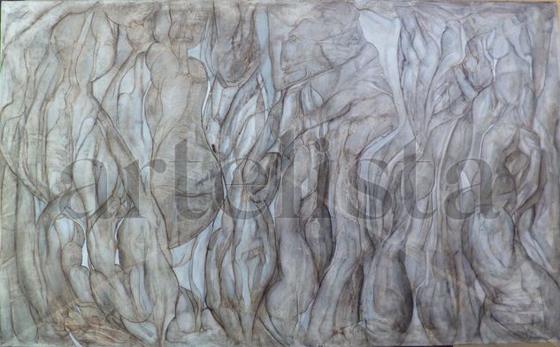 De la serie: Compenetraciones en blanco y negro Acrylic Canvas Nude Paintings