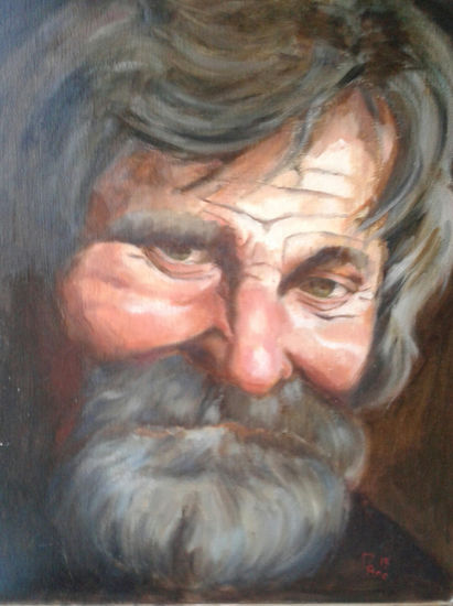 mirada pícara Oil Panel Figure Painting