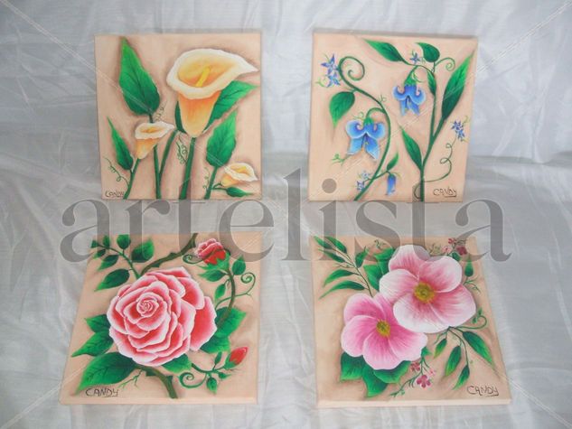 Pequeño Jardink Acrylic Canvas Floral Painting