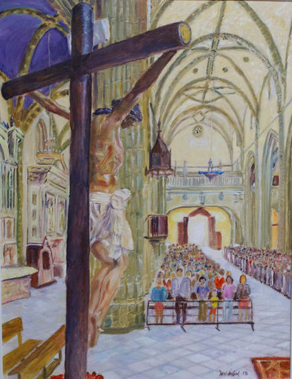 EL CRISTO EN LA PARROQUIA (AZUAGA) Oil Canvas Others