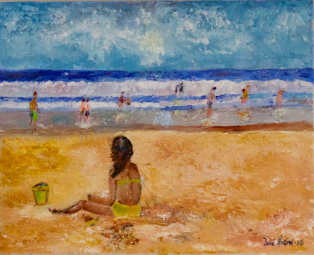 LA NIÑA DE LA PLAYAº Oil Canvas Marine Painting