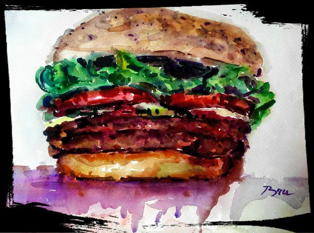 Hamburguesita Watercolour Paper Still Life Paintings