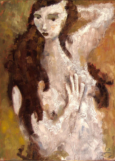 la chica del pasillo 1 Oil Canvas Figure Painting