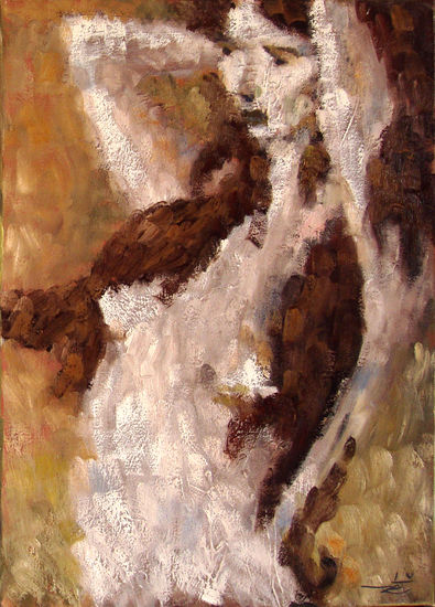 la chica del pasillo 2 Oil Canvas Figure Painting