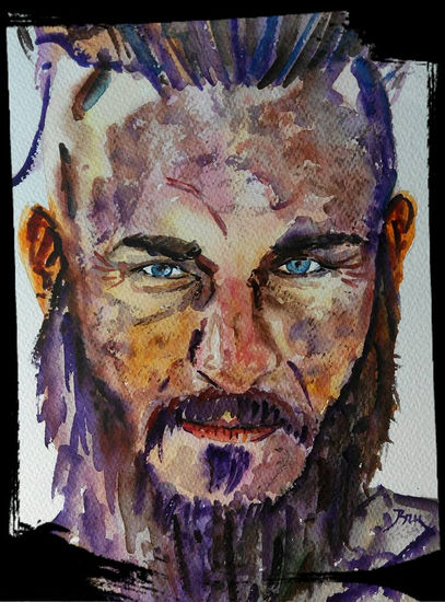 Vikings Watercolour Paper Portrait