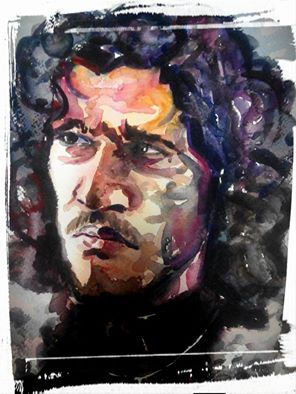 Jon Snow Watercolour Paper Portrait