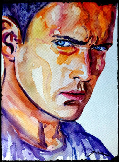 Michael Scofield Watercolour Paper Portrait