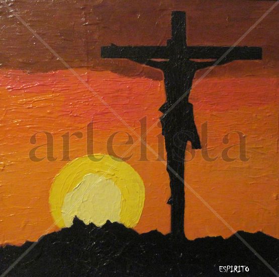 The Cross of Life Acrylic Canvas Figure Painting